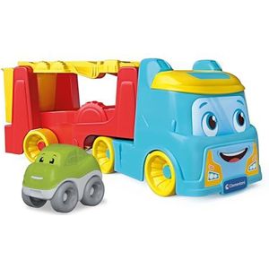 Clementoni - 17892 – Tumbling Car Transporter – vrachtwagen voor kinderen van gerecycled kunststof, transportwagen en auto, met auto inbegrepen, speelgoed voor peuters 18-16 maanden, gemaakt in Italië
