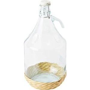 Home Snoepdoos met mechanische sluiting, 5 liter, glas, transparant/beige, 18 x 18 x 35 cm