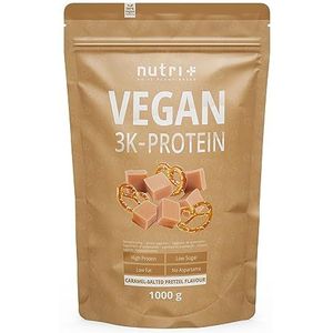 Vegan Protein - SALTED CARAMEL BRETZEL - Tarwe- en lactosevrij veganistisch eiwitpoeder - Eiwitpoeder gemaakt van soja-eiwit, zonnebloemeiwit en erwteneiwit - 1 kg