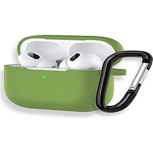 PHONIX Beschermhoes voor Airpods Pro met haak voor sleutelhanger, beschermhoes compatibel met Airpods Pro, siliconen houder voor hoofdtelefoon (lichtgroen) [hoofdtelefoon niet inbegrepen]