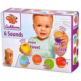 Eichhorn - Zwangerschapsballen - 6 kleurrijke houten ballen met geluid die verschillende geluiden voor kinderen en baby's vanaf 12 maanden maken, houten speelgoed