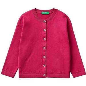 United Colors of Benetton Cardigan en tricot pour fille et fille, Rosso Magenta 2e8, 18 Monate