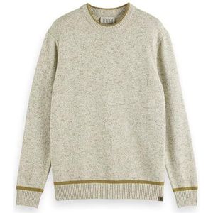 Scotch & Soda Normale ronde hals, katoenmix pullover sweater heren, Wit gemengd 1297