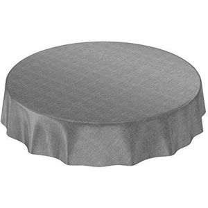 ANRO Tafelkleed Tafelzeil rond - Linnenlook - antraciet 140cm