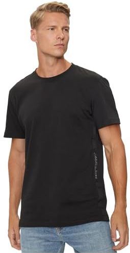 Calvin Klein Jeans Logo Tape TEE J30J326159 S/S T-shirt, zwart (Ck Black), L, zwart (Ck Black), L, Zwart (Ck Black)