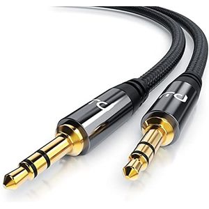 CSL - 1 m AUX-kabel met nylon mantel - jack naar 3,5 mm jack - audiokabel - compatibel met iPhone, iPad, smartphones, MP3-speler, tablet-pc, Echo Dot, stereo-installatie, UVM-autoradio