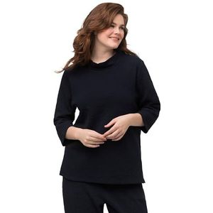 Ulla Popken Gestructureerd sweatshirt voor dames, Marinier