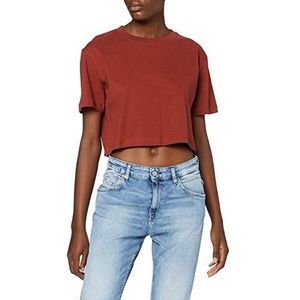 Urban Classics Dames T-Shirt Oversize Cropped Top Ladies Short Tee, kort gesneden bovendeel in oversized look verkrijgbaar in vele kleuren, maten XS - 5XL, rusty, M