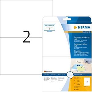 Herma 4683 kunststof etiketten, A4, 210 x 148 mm, 50 stuks, transparant