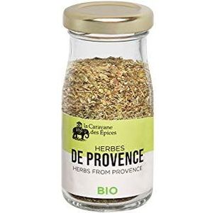 La Caravane des Epices Bio, Provence Kruiden, 15 g, 100% Natuurlijk, zonder kleur- en conserveringsmiddelen, Glazen Fles