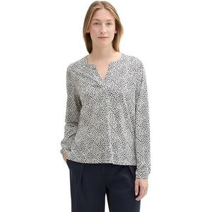 TOM TAILOR 1043123 Damesblouse met volledige print, 35891 - biologisch marineblauw gestippeld ontwerp, XXL