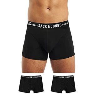 JACK & JONES Sense Trunks 3-Pack heren Boxershorts (3-Pack), Black/Black Waistband, S