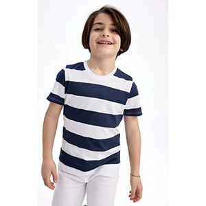 DeFacto T-shirt pour garçon, indigo, 9-10 ans