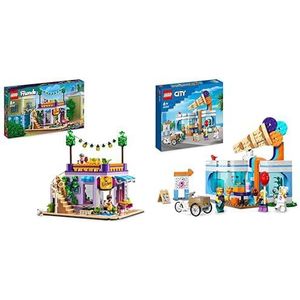 LEGO 41747 Friends Heartlake City Gemeinschaftsküche Spiel-Set mit Koch-Zubehör & 60363 City Eisdiele, Spielzeug-Laden für Kinder ab 6 Jahren