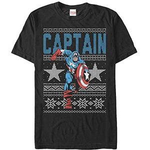 Marvel Avengers Classic-Ugly Captain Organic T-shirt, uniseks, korte mouwen, zwart, M, SCHWARZ