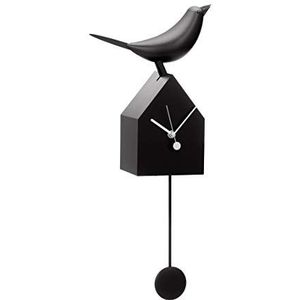 Torre & Tagus 901658 Motion Birdhouse Clock met afneembare slinger, zwart
