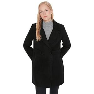 TRENDYOL Classic Coat - Black - Regular, zwart, 36, SCHWARZ