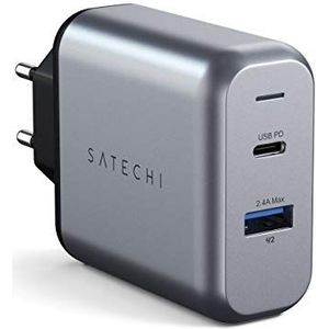 SATECHI 30 W Dual Port Wall Charger Adapter met USB-C & USB 3.0-poort - compatibel met 2022 iPad Air M1, 2021 iPad Pro M1, iPhone 14 Pro Max /14 Pro /14/14 Plus, iPhone 13 Pro Max / 13 Pro /13/13 Mini