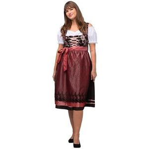 Ulla Popken Dirndl helder zwart damesjurk, zwart.