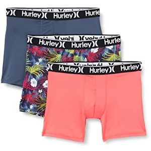 Hurley 3pk Regrind Fashion Boxershorts voor heren, rood/blauw