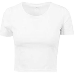 Build Your Brand Cropped T-shirt voor dames, Wit.