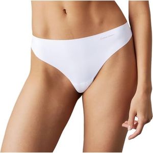 Calvin Klein Thong 3Pk 000QD3558E String Blanc (White W/Light Caramel Logo (3), XL Femme, Blanc (White W/Light Caramel Logo (3)), XL