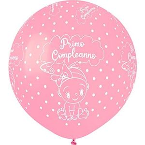 Verpakking met 25 ballonnen Pearly Primo Compleanno in natuurlijke latex, premium kwaliteit G150 (Ø 48 cm (19 inch), roze parel