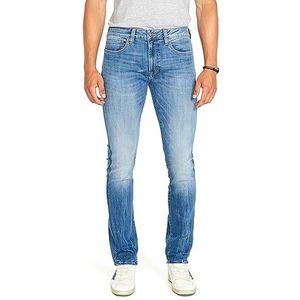 Buffalo David Bitton Ash Slim Jeans voor heren, vernietigd en crinkled indigo