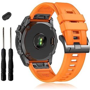 EZMVZKU Reservearmband voor Garmin Fenix 7X Pro Fenix 6X Pro Fenix 5X Plus Fenix 3 HR, 26 mm Quick-Fit Sport siliconen reservearmband voor Tactix 7 Pro Enduro 2