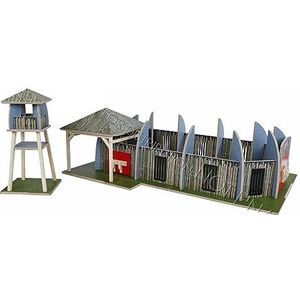 Kids GLOBE Dinoworld 610820 Dinopark van hout met uitkijktoren (dinosauruspark met hoge zitting, kinderspeelgoed/peuter)