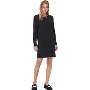 Only Onlrica Life L/S O-hals jurk Knt Noos voor dames, Zwart/Details: Mix