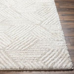Surya Kapan - Modern hoogpolig zacht tapijt voor woonkamer en slaapkamer - Abstract Berber - Dik en onderhoudsvriendelijk - Groot tapijt - 160 x 213 cm - crème