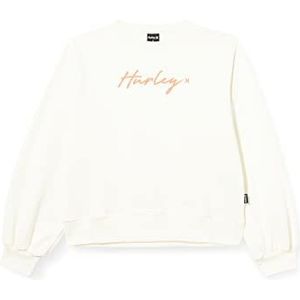Hurley W Oceancare O&o Script Crew Sweatshirt voor dames, Marshmallow