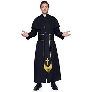 Leg Avenue Priest Adult kostuum, zwart.