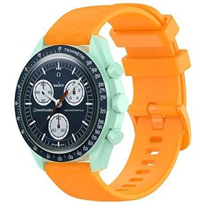 Tiggo 20mm Horlogeband voor Omega Swatch horloge band, Horlogebanden, Siliconen vervangingsband met verstelbare sluiting voor Omega Swatch horloge accessoires