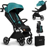 LIONELO Cloe Kinderwagen voor baby's van 6 maanden tot 4 jaar/22 kg met 1 hand inklapbaar, ligpositieverstelling, 5-punts riem, grote wielen, 360° XXL luifel, muggennet, waterdicht