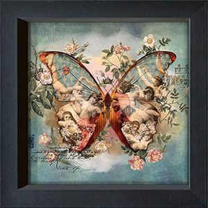 International Graphics Ingelijste ansichtkaart, Metamorphoses III, 16 x 16 cm, zwart frame