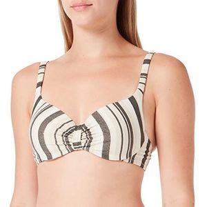 LOVABLE Soutien-gorge à armatures Fancy Jacquard Lurex Bikini Femme, Rayé noir or, 36 / 4B