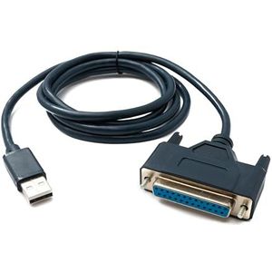 System-S USB 2.0-kabel - 120 cm - type A stekker naar D Sub 25-pins bus - IEEE 1248 adapter - blauw