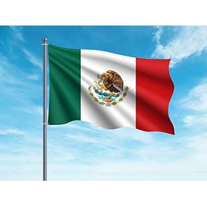 OEDIM Vlag Mexico, 150 x 85 cm, versterkt en siernaden, vlag met 2 metalen ogen, waterdicht