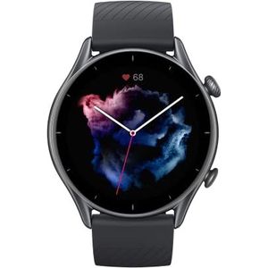Amazfit GTS 3 smartwatch met Alexa, 1,39 inch AMOLED, 21 dagen batterijduur,, Spo2, 150+ sportmodi, GPS, 5 ATM waterdicht, smartwatch sport, zwart