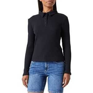 Koton Poloshirt met lange mouwen en knopen, T-shirt voor dames, Zwart 999