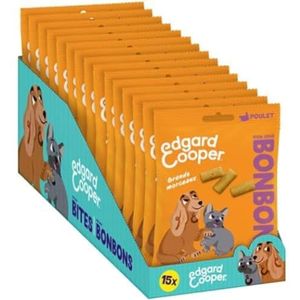 Edgard & Cooper Hondensnoepjes Grote Natuurlijke Snoepjes Volwassen Hond Zonder Keramiek, Zak van 50 g x 15, Kip