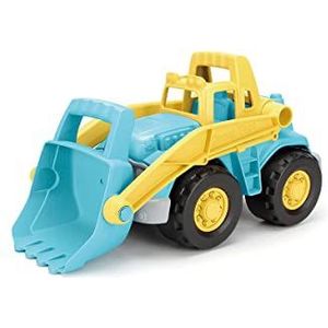 Green Toys Loader Truck, geel/blauw, 100% gerecycled Digger speelgoed met beweegbare emmer, kwaliteitszand en waterspeelgoed