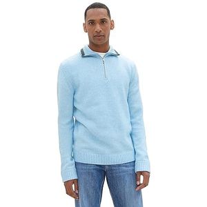 TOM TAILOR 1039679 heren sweater, 34174 - Middle Blue White Core