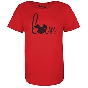 Disney Love Mickey T-shirt voor dames, Rood
