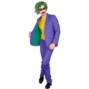 WIDMANN - Boze clownkostuum, paars kostuum, horrorkostuum, moordenaar clown, Halloween-kostuum