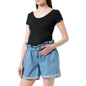 MAMALICIOUS Mlnewbarka Belted Denim Shorts Zwangerschapsshorts voor dames, Lichtblauw jeans