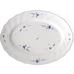 Villeroy & Boch Vieux Luxembourg ovenschaal, ovaal, 36 cm, premium porselein, wit/blauw