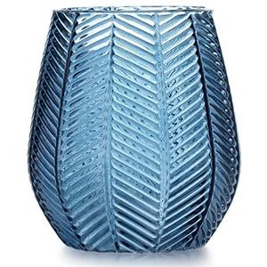 AmeliaHome Vaas 15,5 x 19,5 cm decoratieve vaas van glas, decoratie Vitoria, donkerblauw